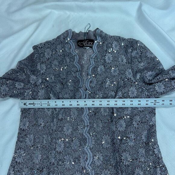 Alex‎ Evenings Lavender Silver 2 Pc Dress Jacket Set - Picture 11 of 12